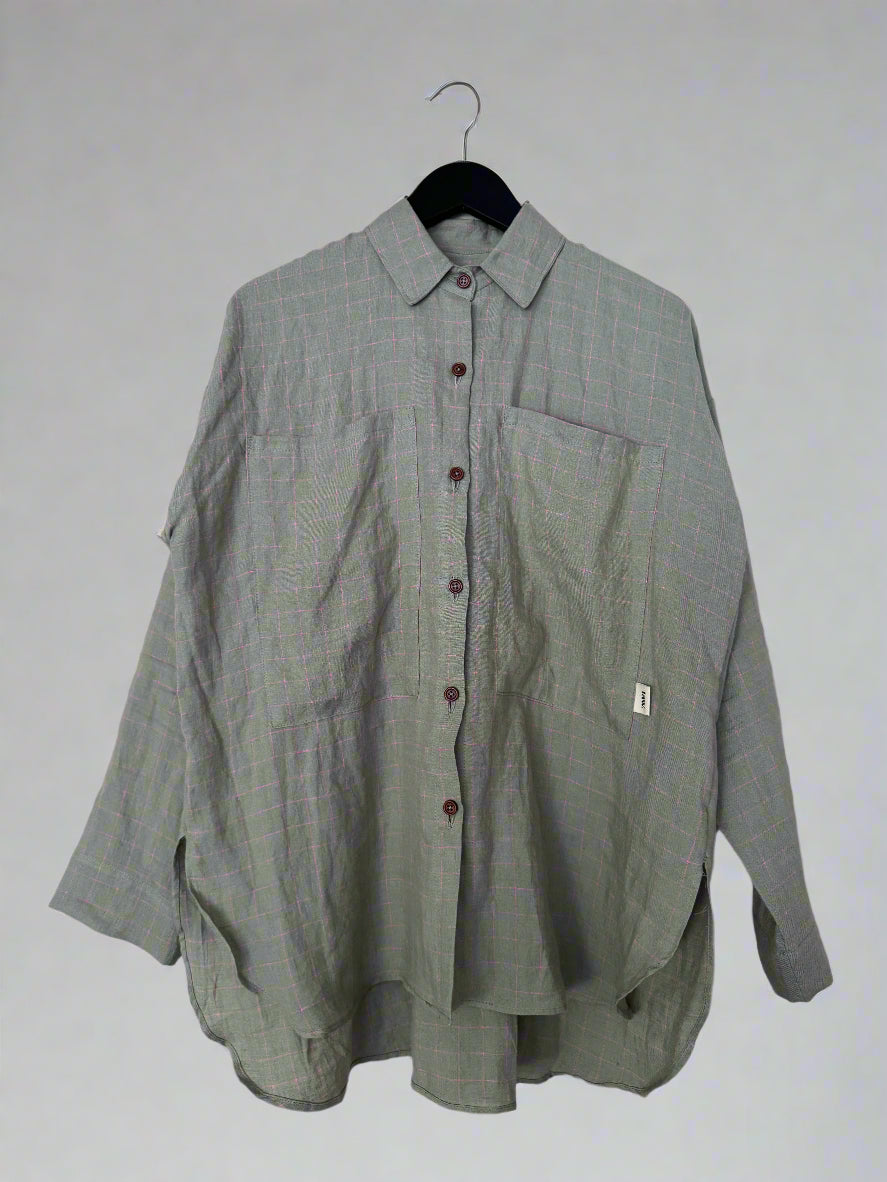checked linen shirt
