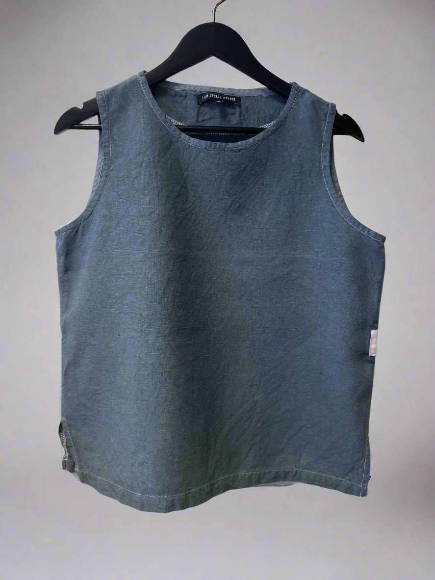 'Alison' Sleeveless Linen Top | size medium | pre-loved