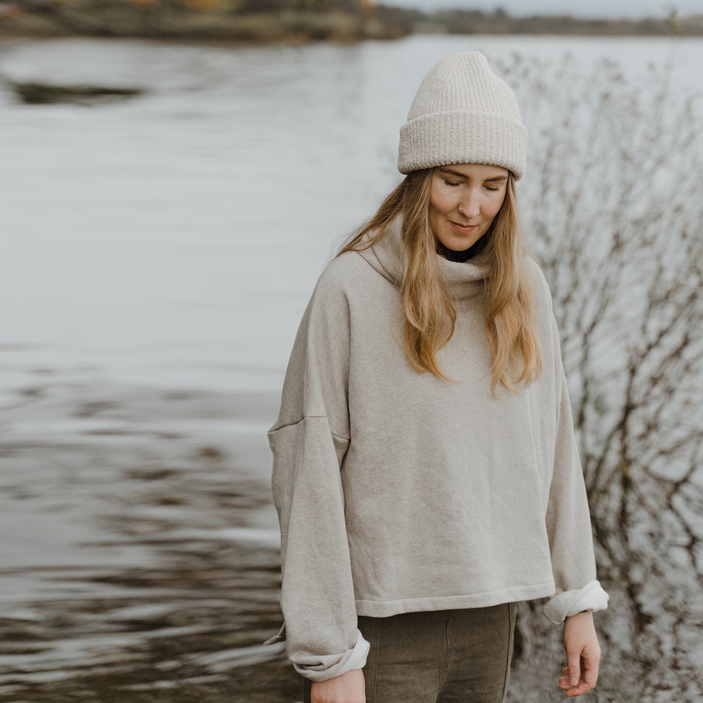 'Laurena' funnel neck sweatshirt