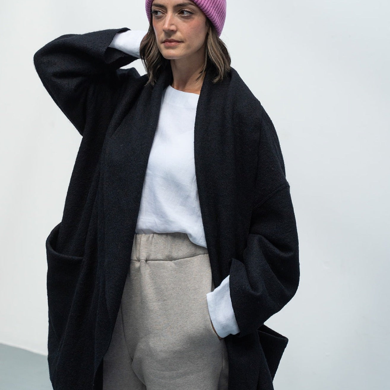 BLACK WOOL WINTER COAT
