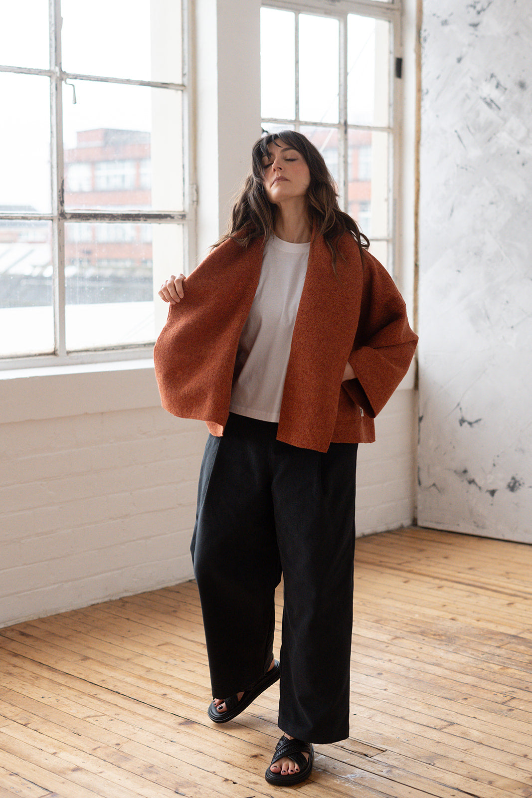 'Georgia' Short wool Jacket - Rust