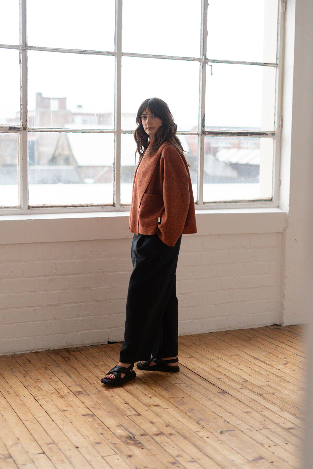 'Georgia' Short wool Jacket - Rust