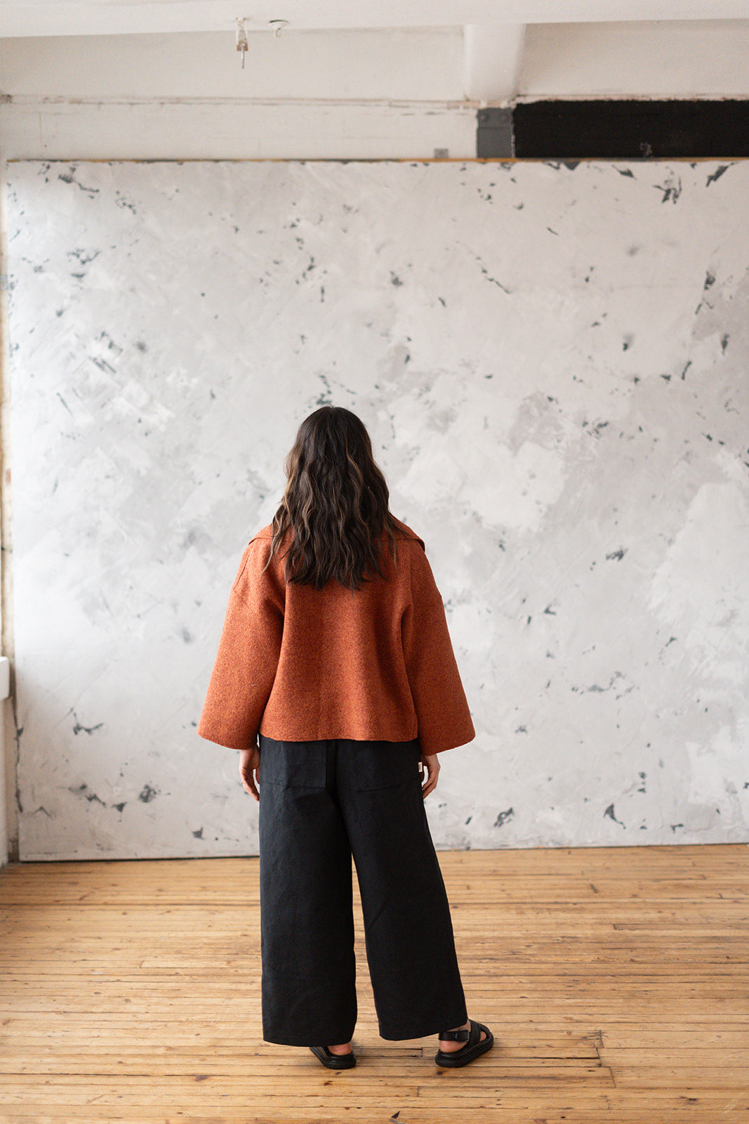 'Georgia' Short wool Jacket - Rust