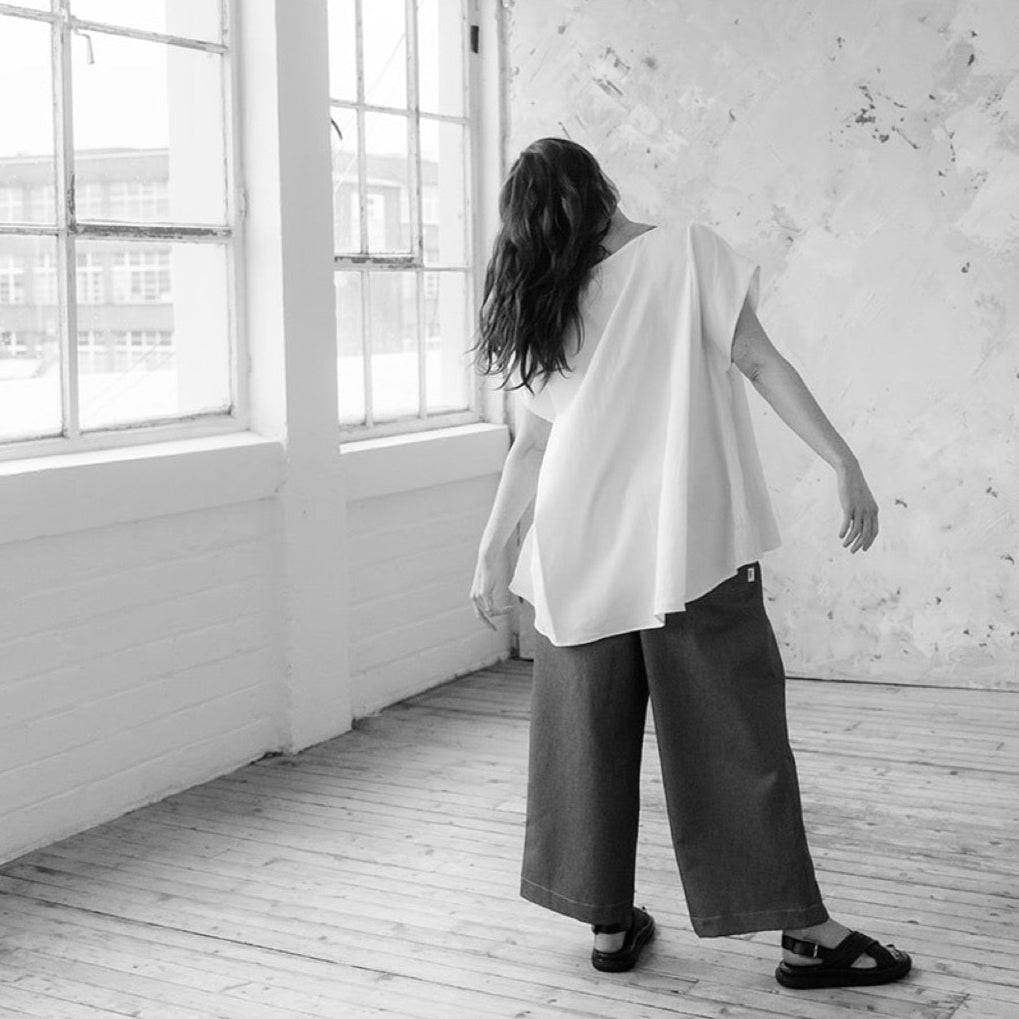 oversized drapey top