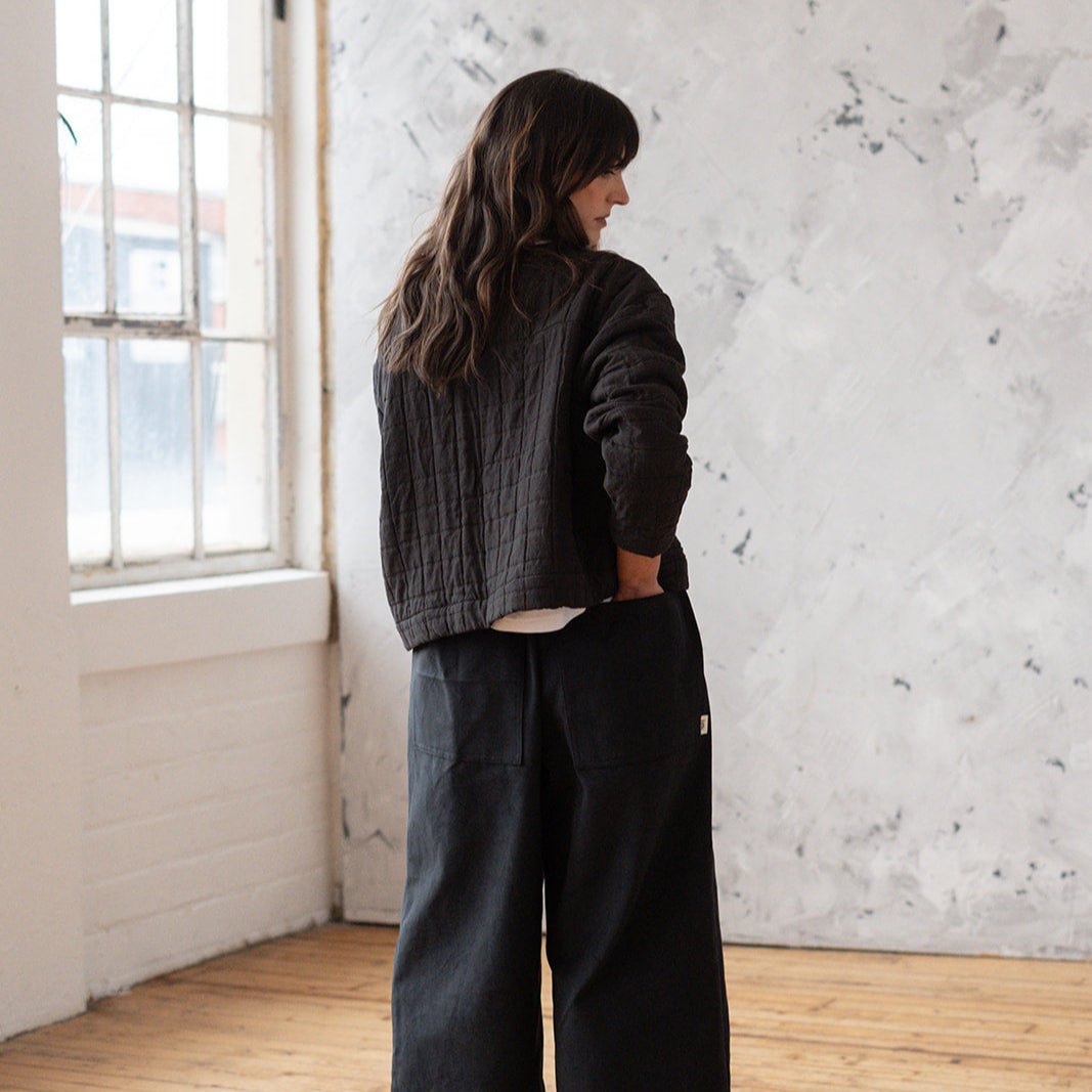 'Elly' Padded Cardigan Black
