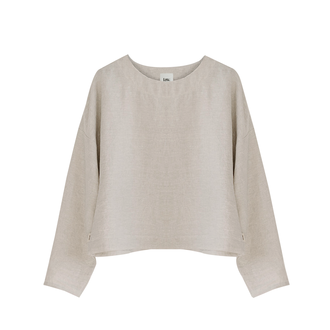 Olivia Long Sleeve checked Linen Top - ready to ship
