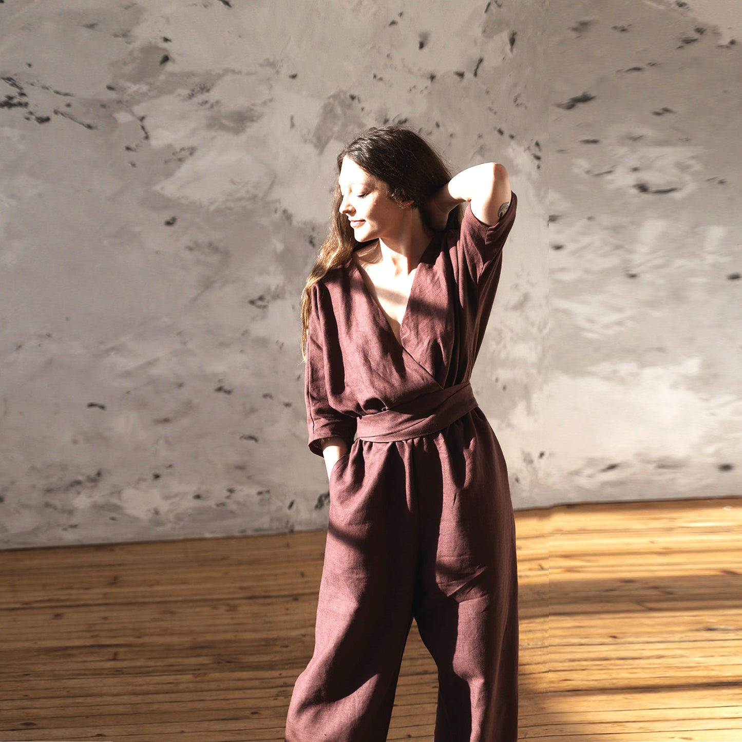 'Aya' Wide leg Linen Jumpsuit