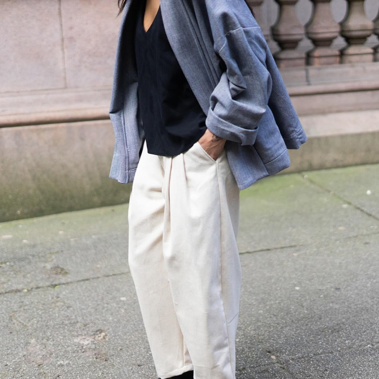 'Couper' Denim pleated Trousers