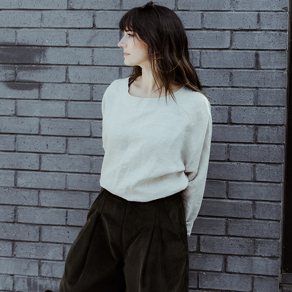 OATMEAL LINEN TOP