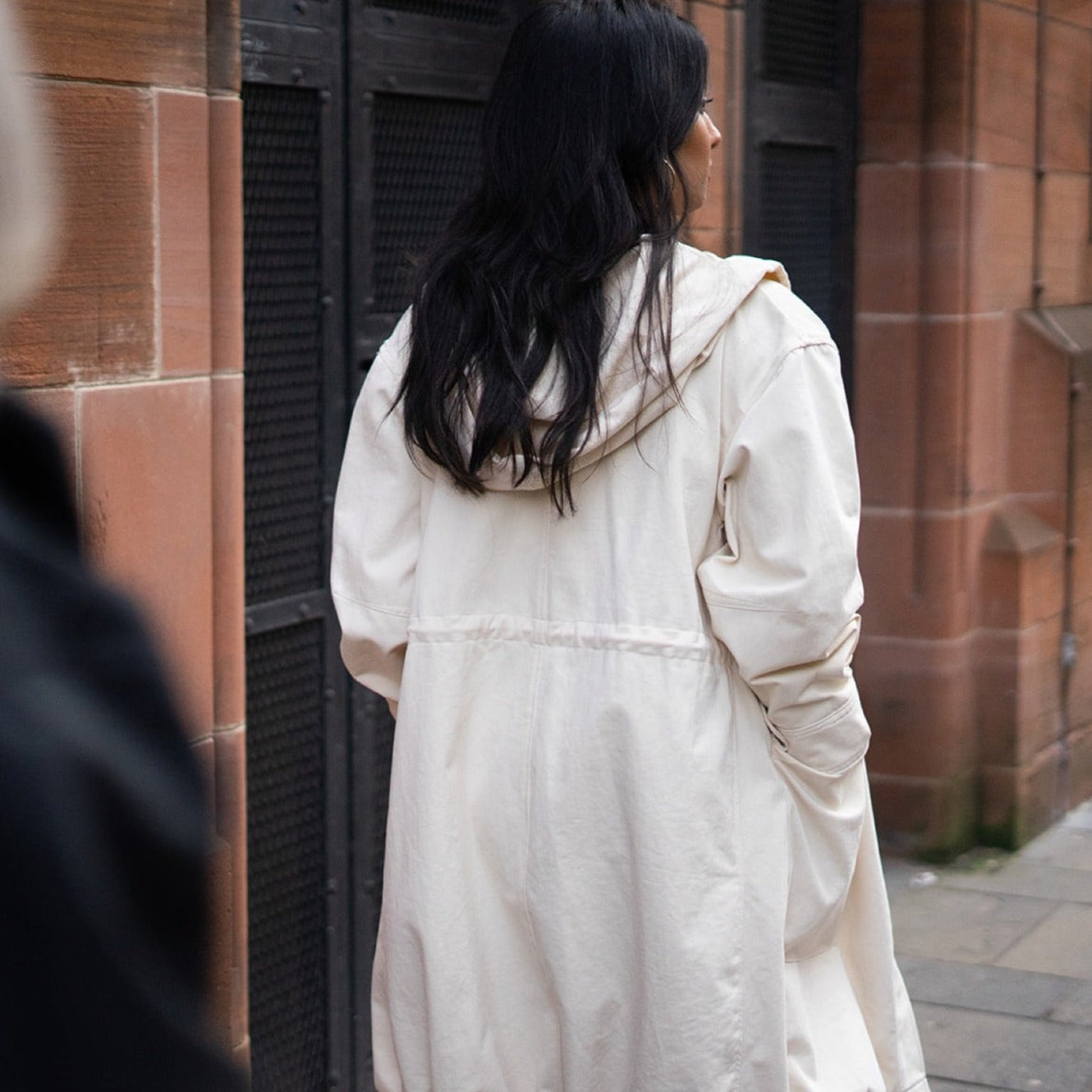 back cream parka jacket