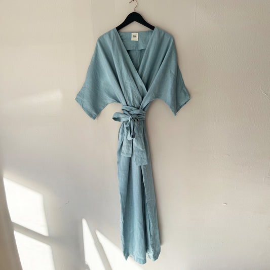 'Aya' SIZE LARGE Wide leg Linen Jumpsuit - DEVELOPMENT SAMPLE