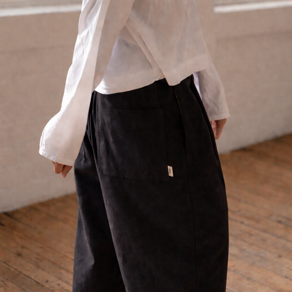 'Morley' Black Brushed twill trousers - Ready to Ship