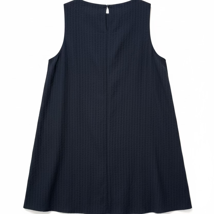 'Madeline' Seersucker navy dress - M