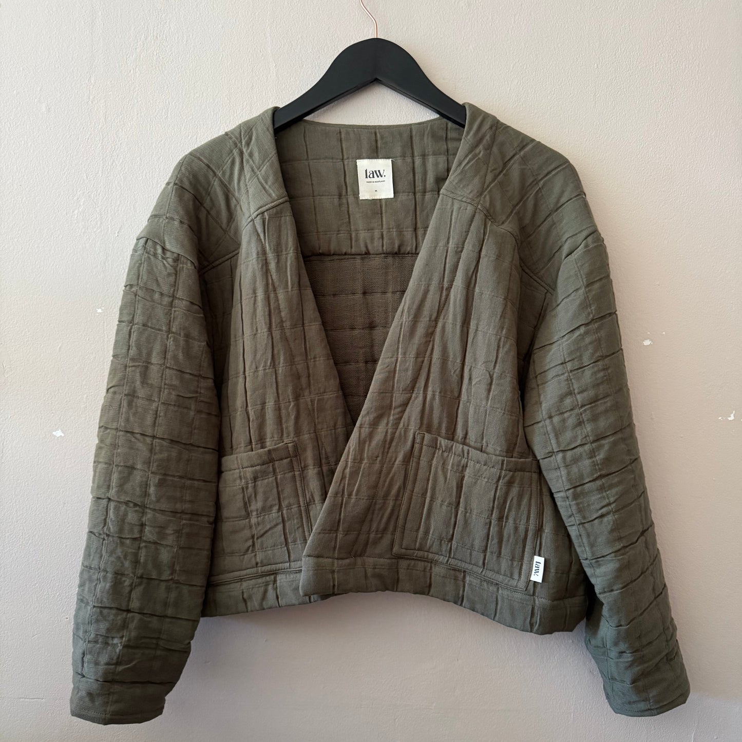 'Elly' Padded Cardigan Khaki