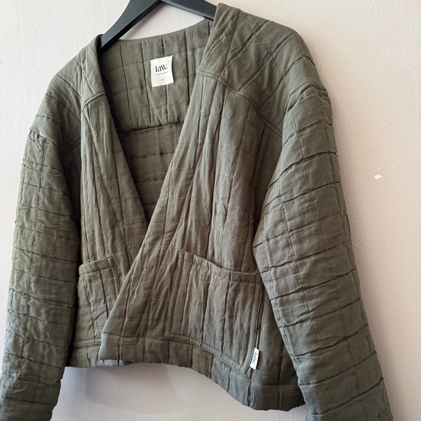 'Elly' Padded Cardigan Khaki