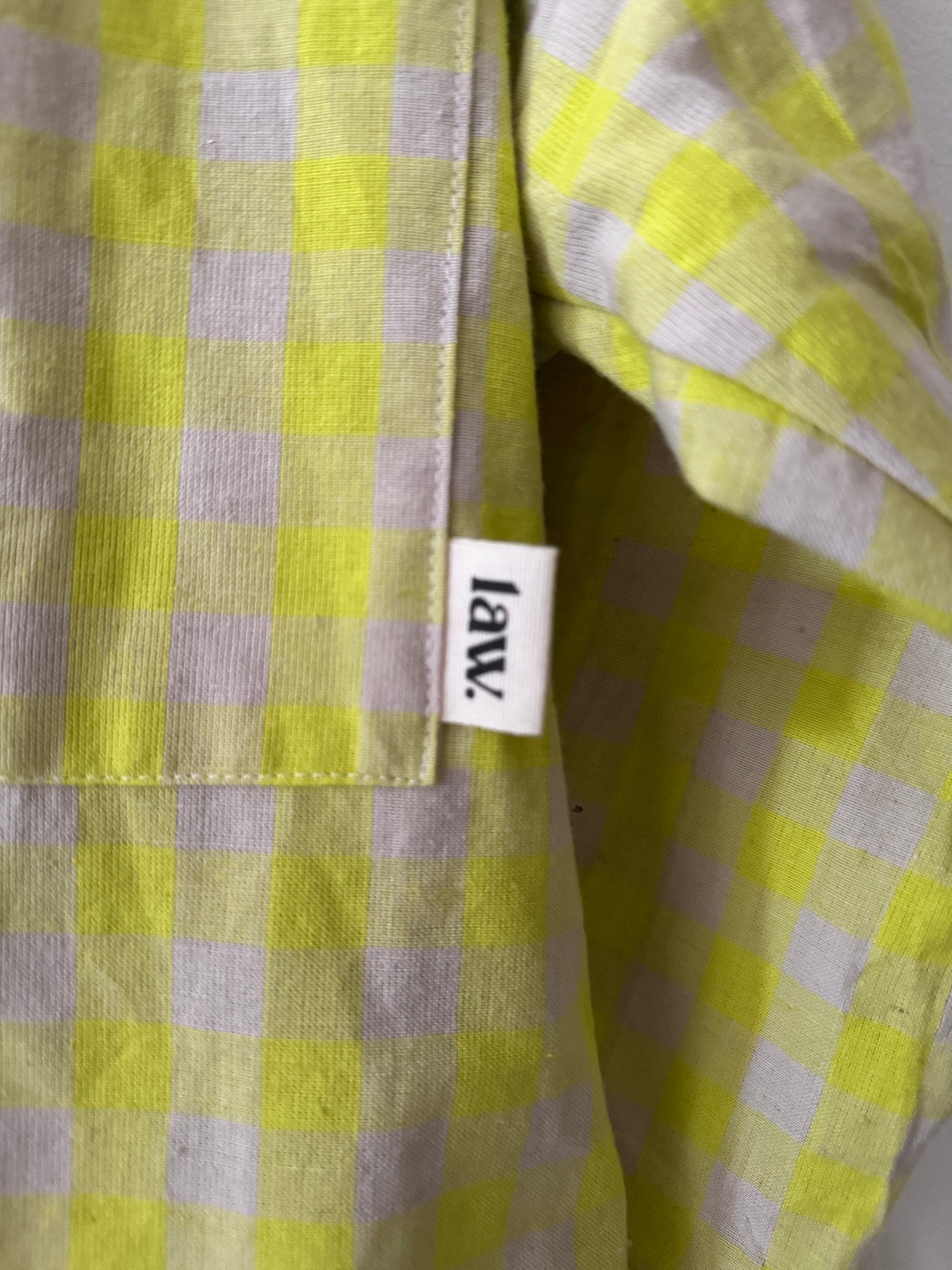 Olivia Long Sleeve yellow neon checks | Ready to ship