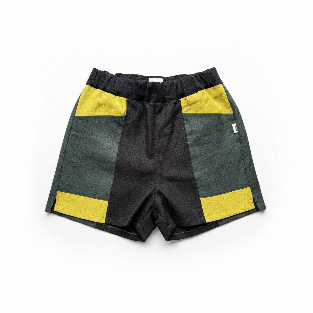 Colour block linen shorts - ready to ship Size Medium