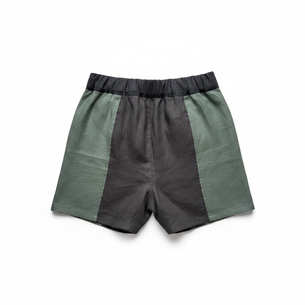 Colour block linen shorts - ready to ship Size Medium