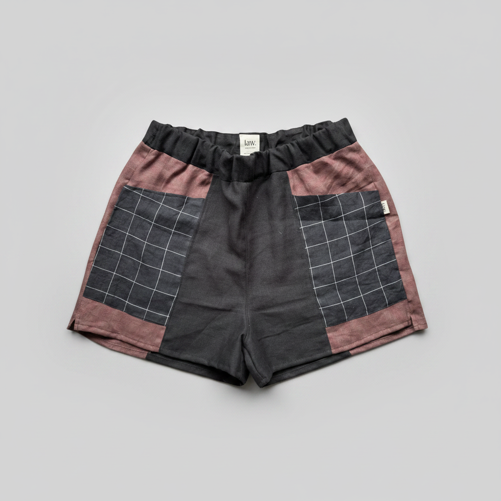 Colour block linen shorts - ready to ship Size Large