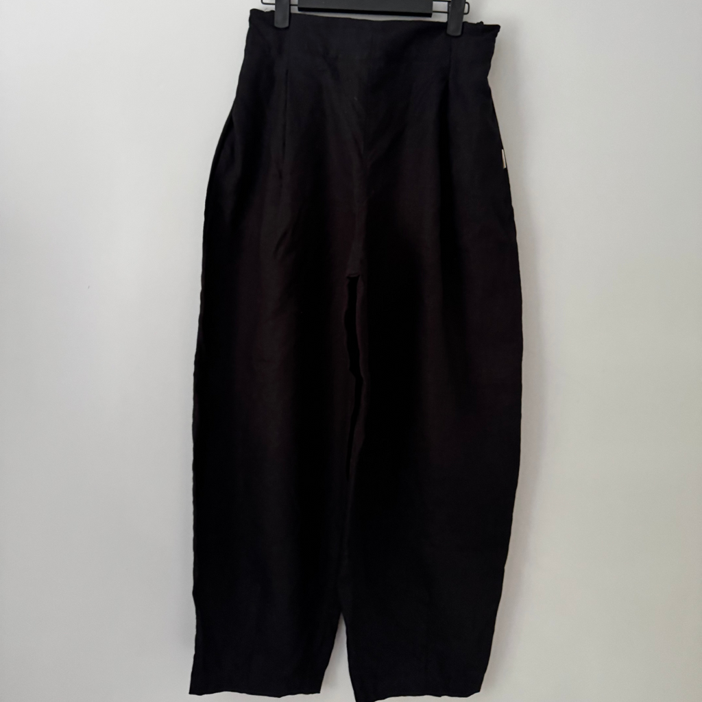 Pre-Loved 'Morley' Black Linen trousers - Size Small
