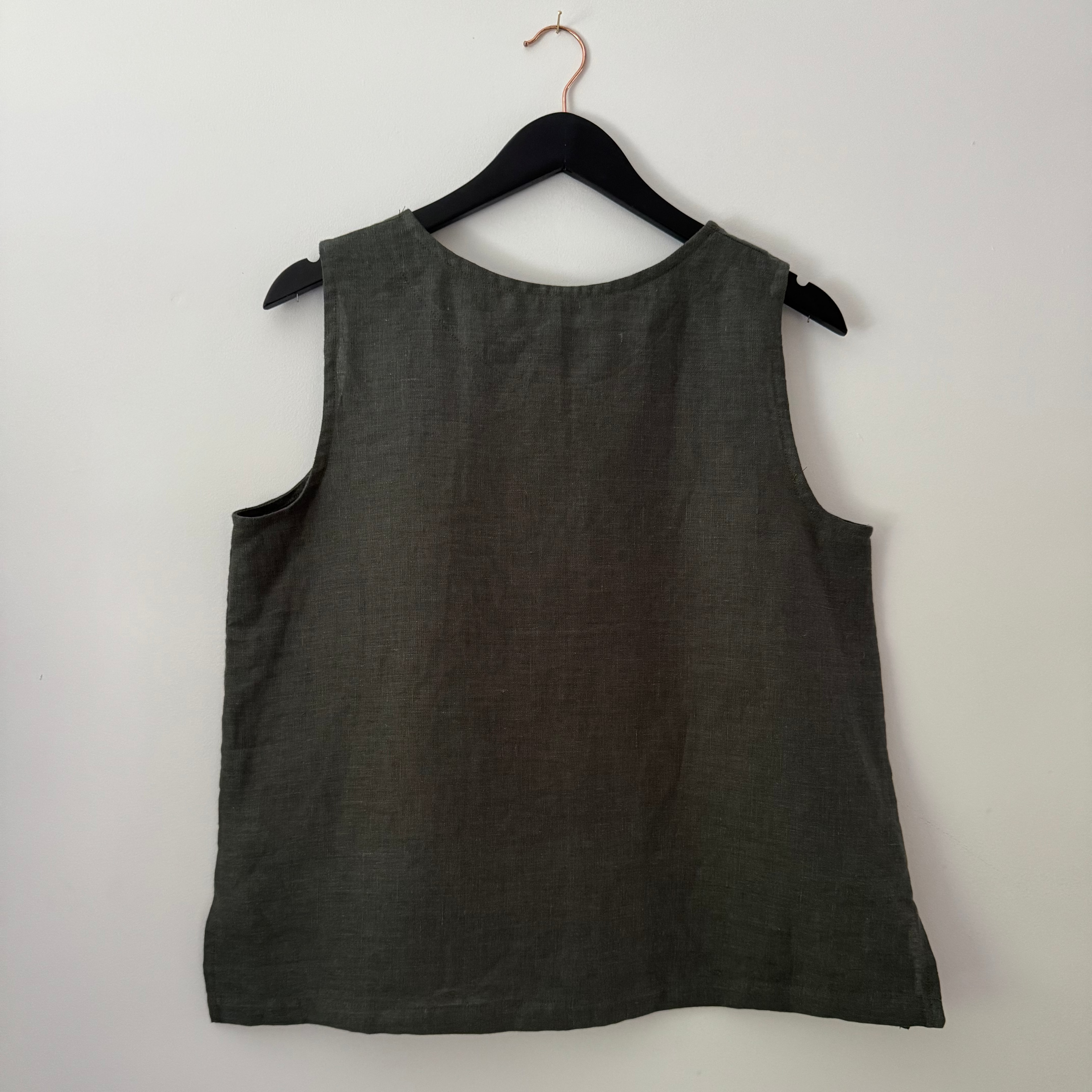 'Alison' Sleeveless linen top - Ready to Ship