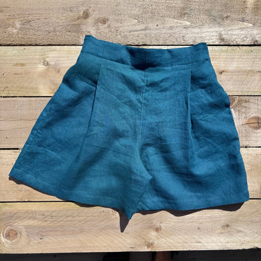 'Morley shorts' Pleated front - Teal