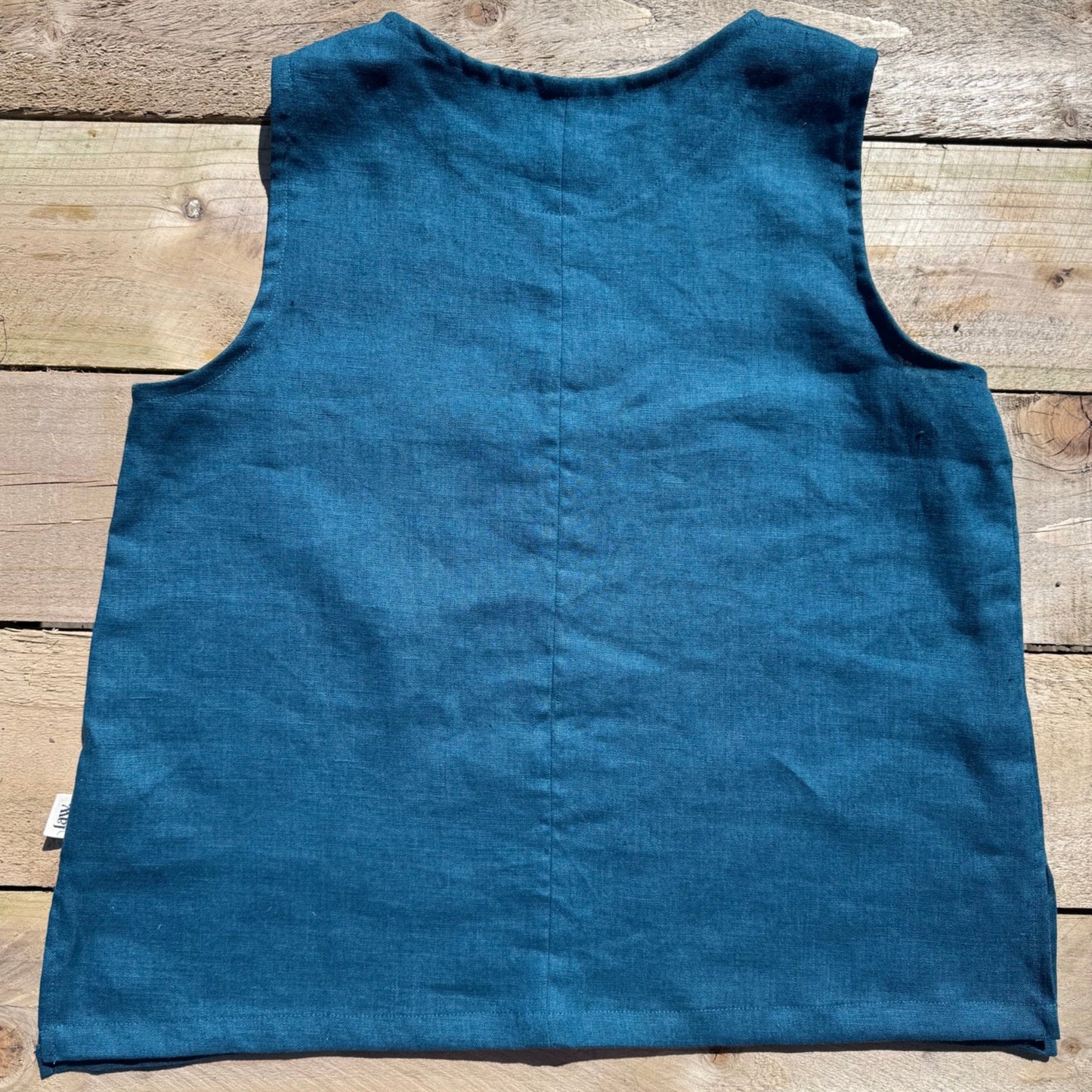 'Alison' Sleeveless linen top - Teal