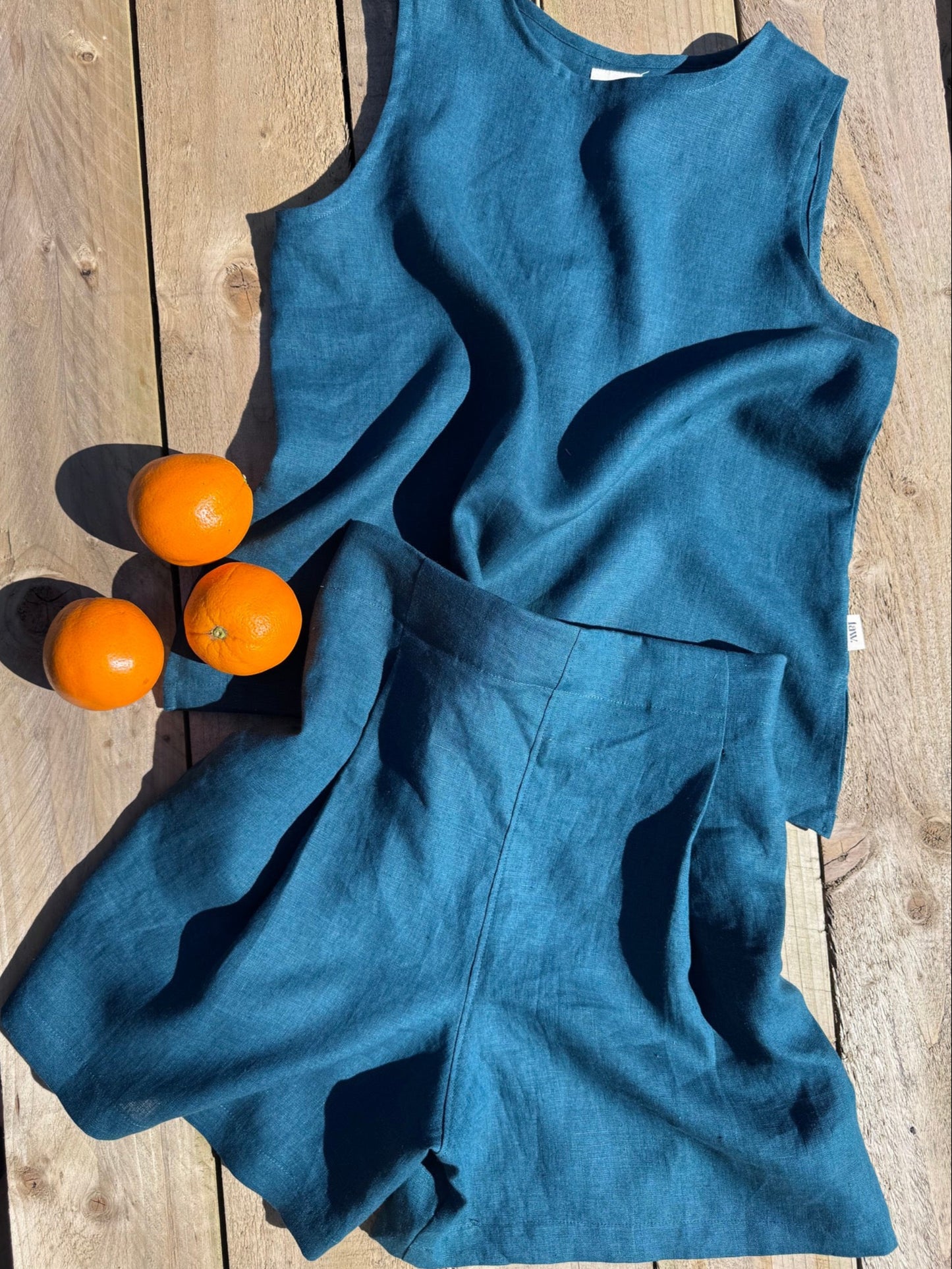 'Morley shorts' Pleated front - Teal