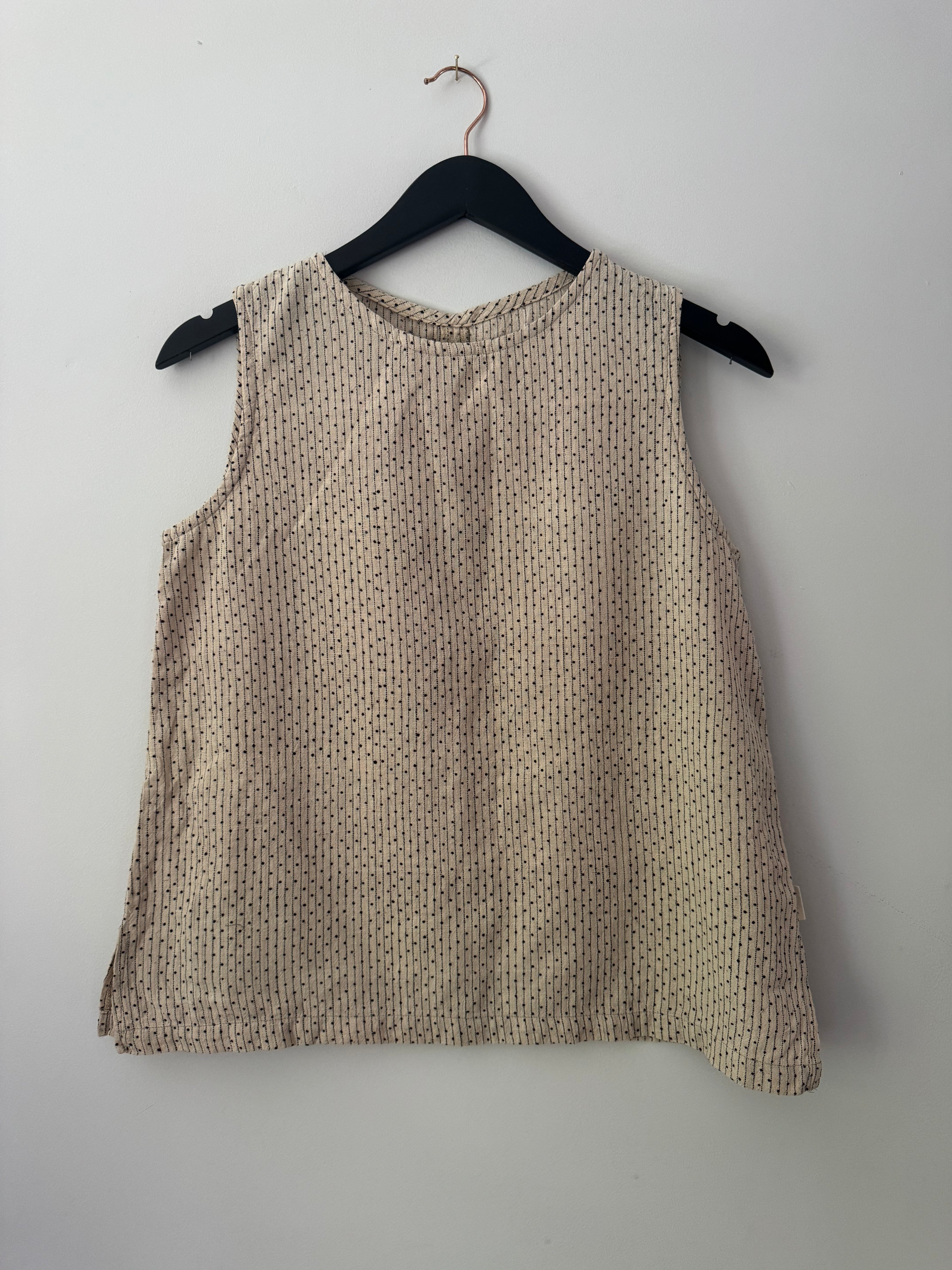 'Alison' Sleeveless polka dot cotton top | photoshoot sample