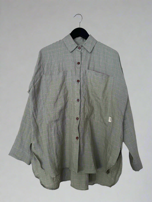 checked linen shirt
