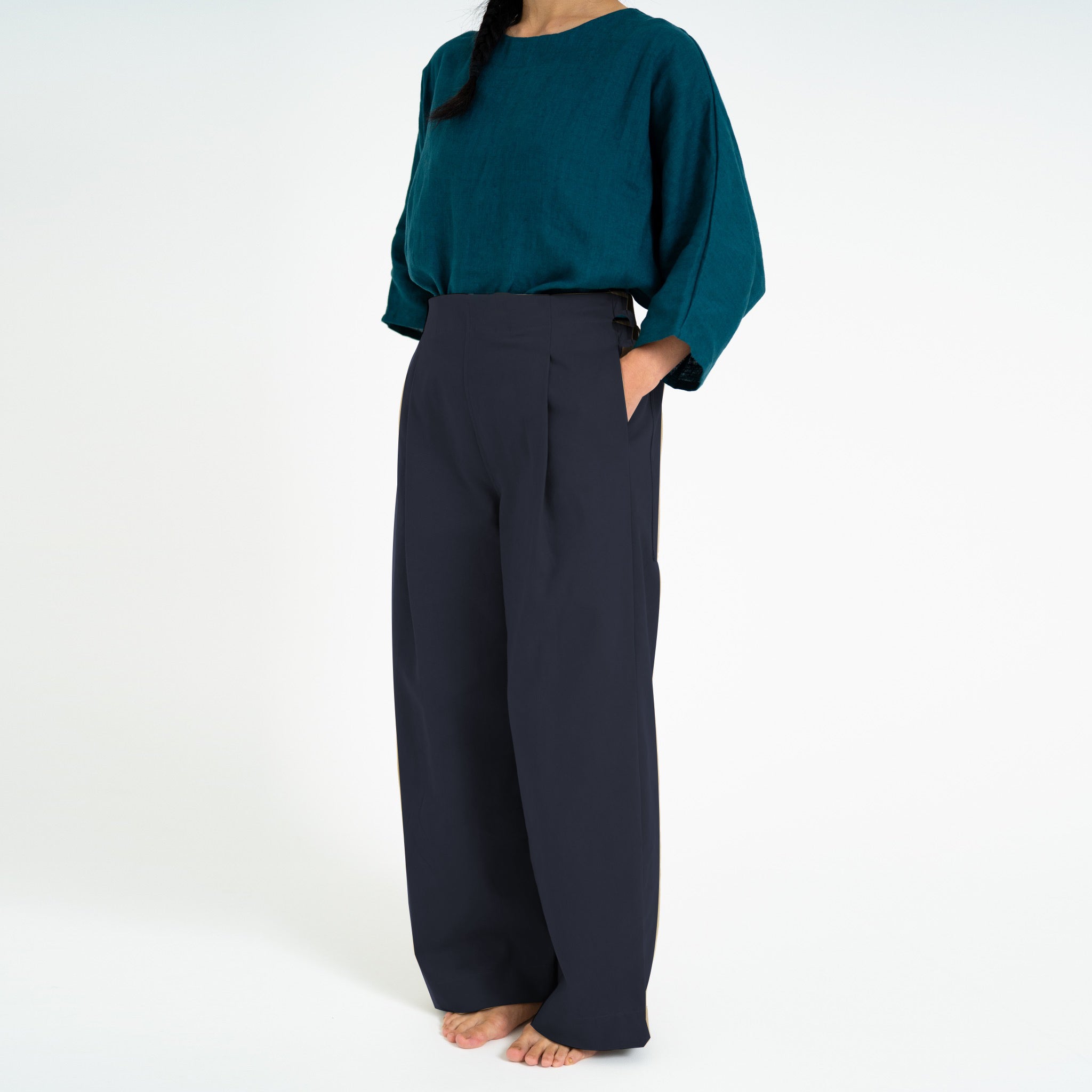 'Morley' Wide leg pleated Trousers - pre-loved size L