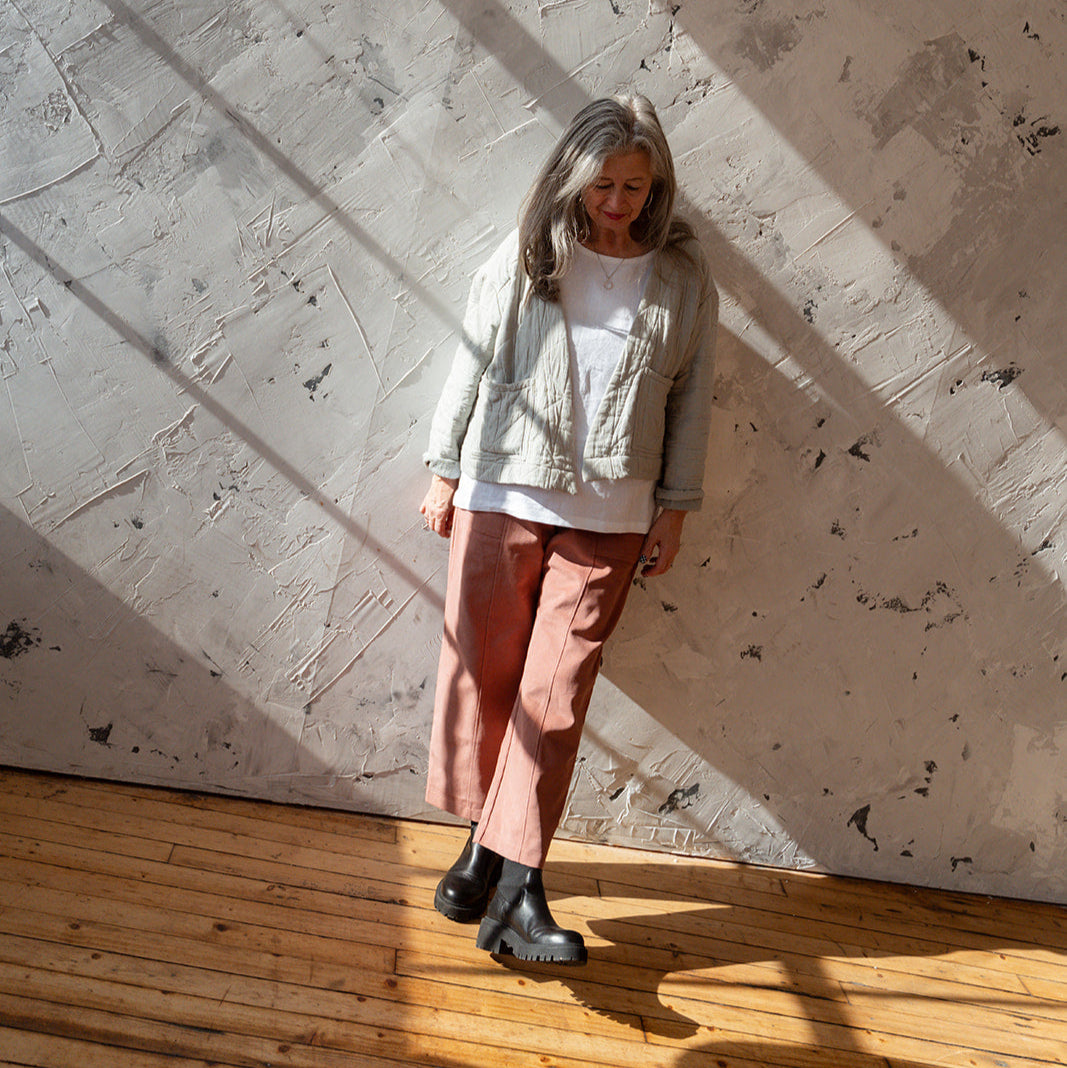 'Daria' Pink Brushed twill trousers - Ready to Ship