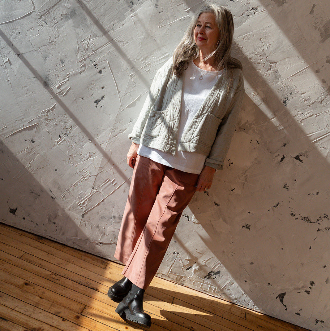 'Daria' Pink Brushed twill trousers - Ready to Ship