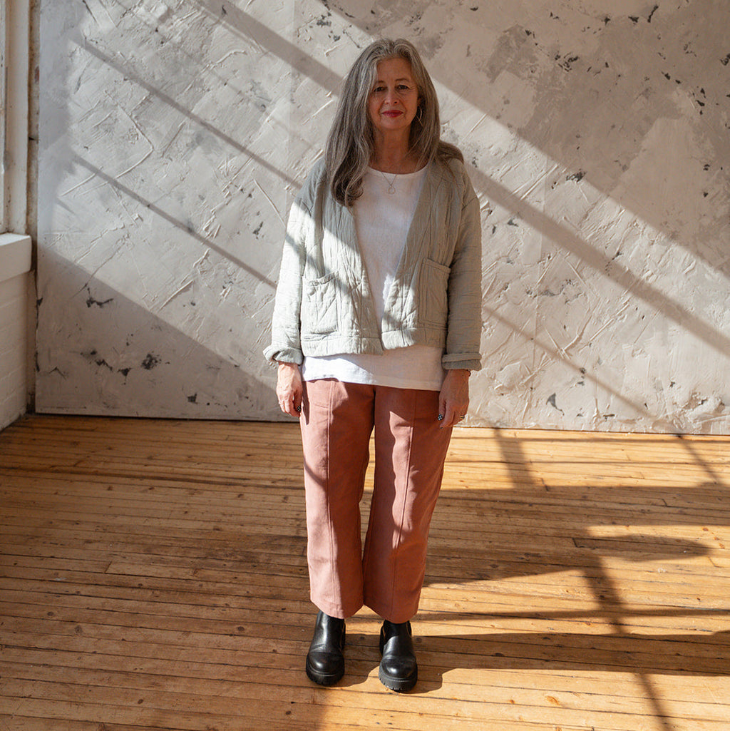 'Daria' Pink Brushed twill trousers - Ready to Ship