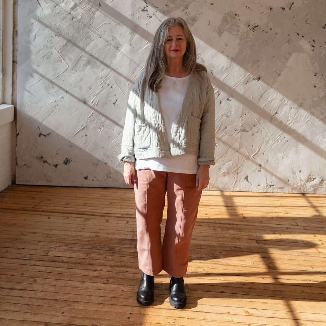 'Daria' Pink Brushed twill trousers - Ready to Ship