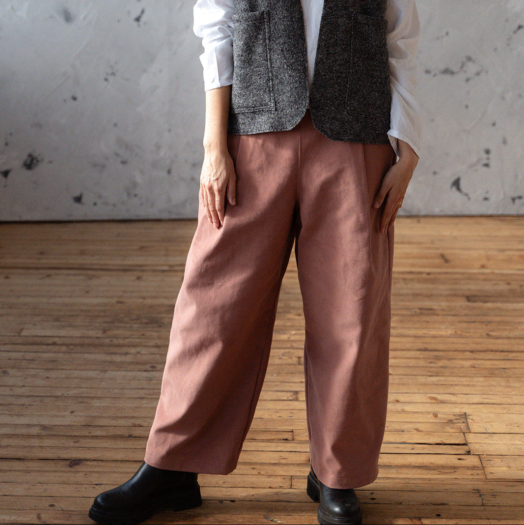 'Morley' Pink Brushed twill trousers - Ready to Ship