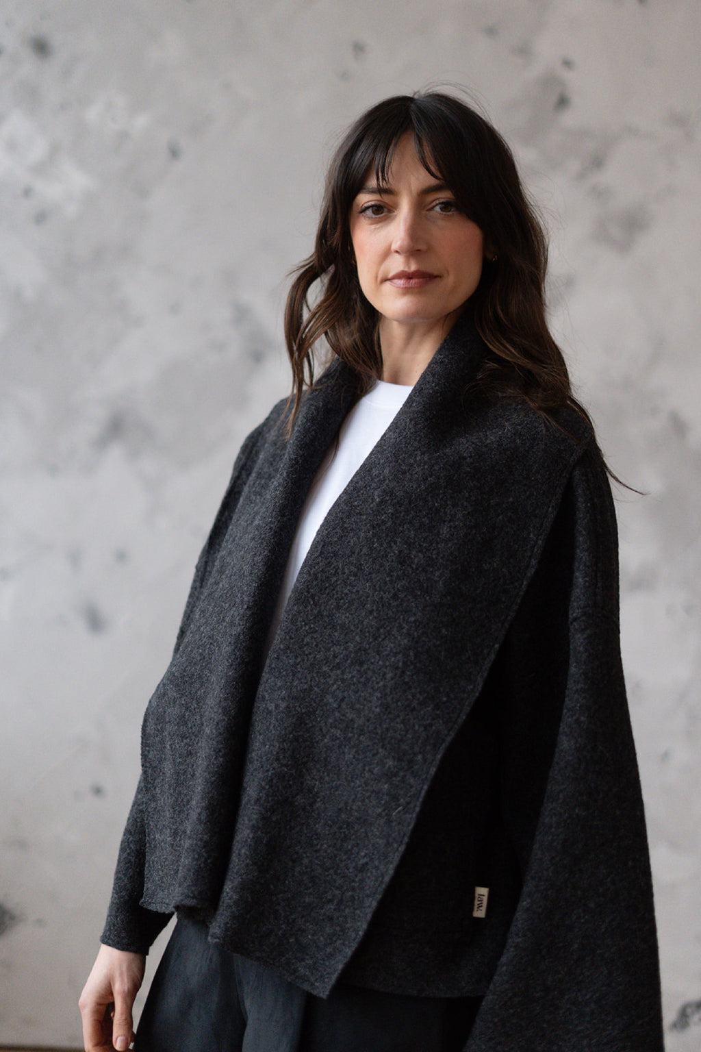 'Georgia' Short wool Jacket - Charcoal