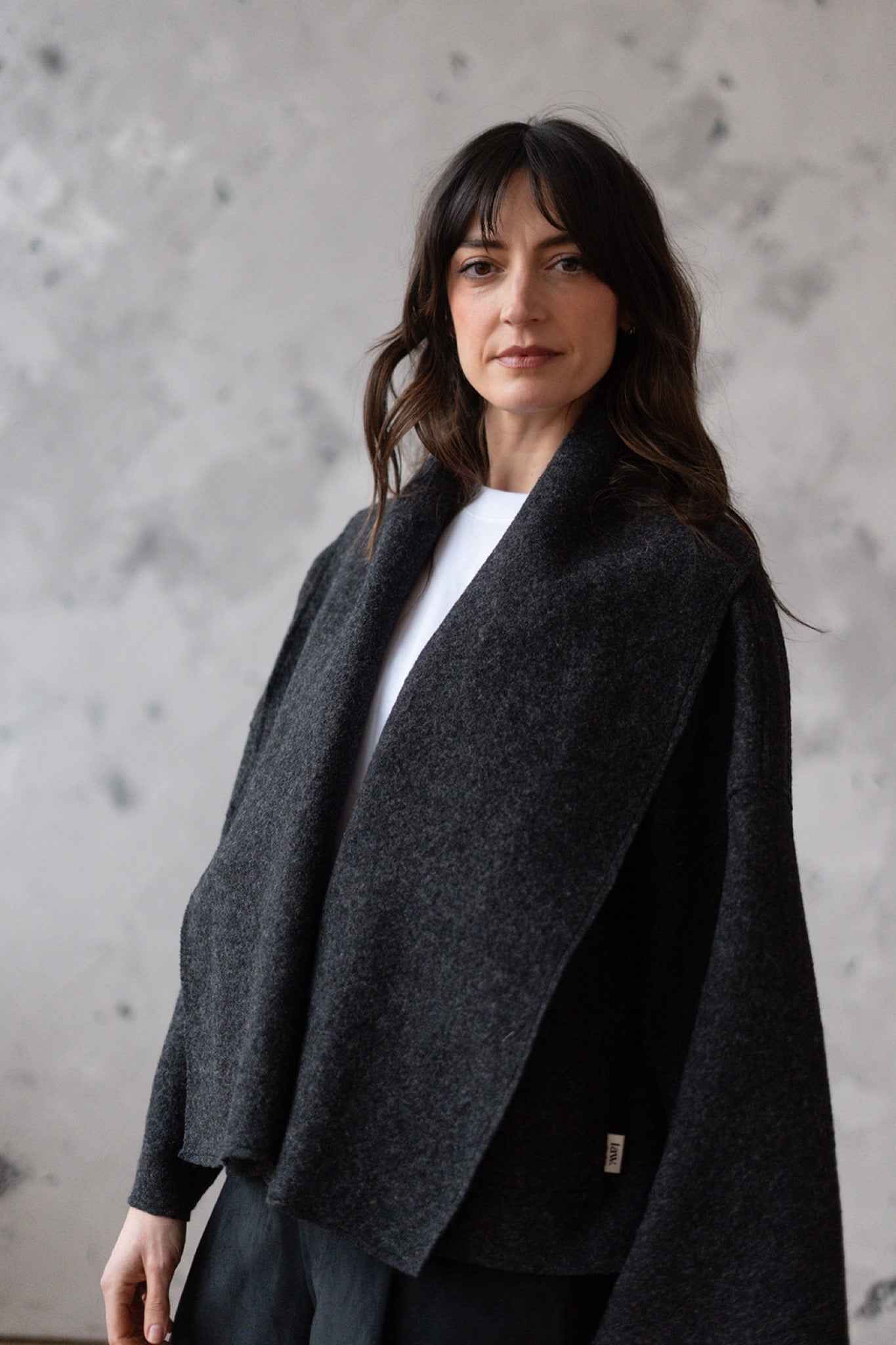 'Georgia' Short wool Jacket - Charcoal