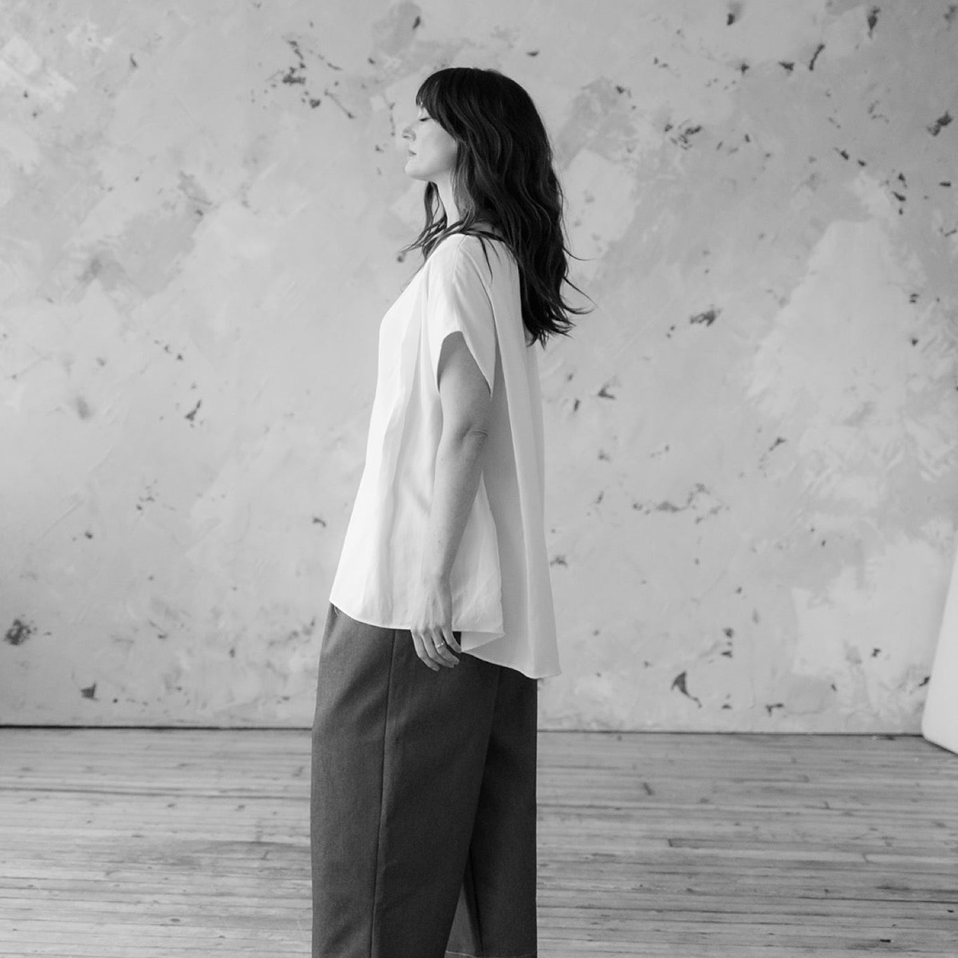 oversized drapey top
