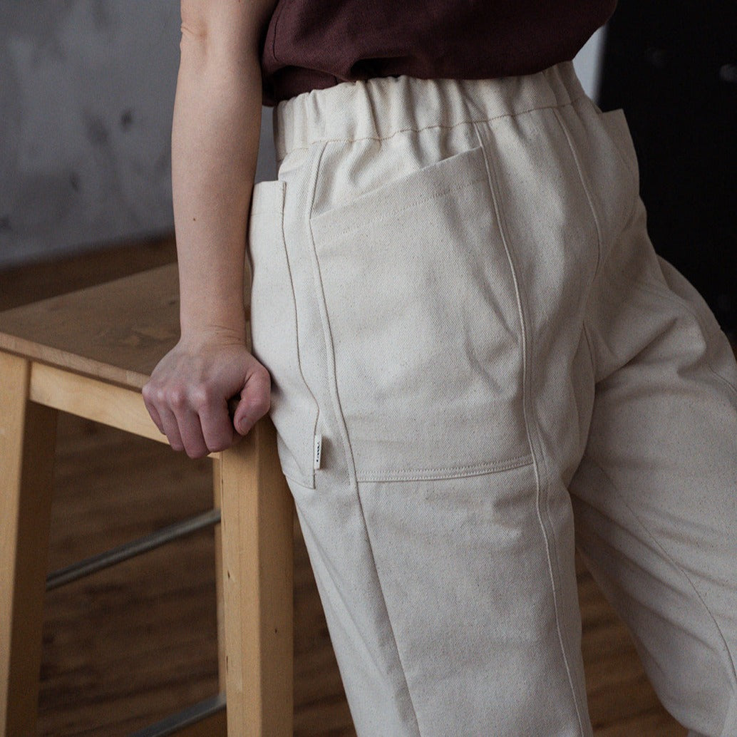 'Daria' Tapered twill trousers.