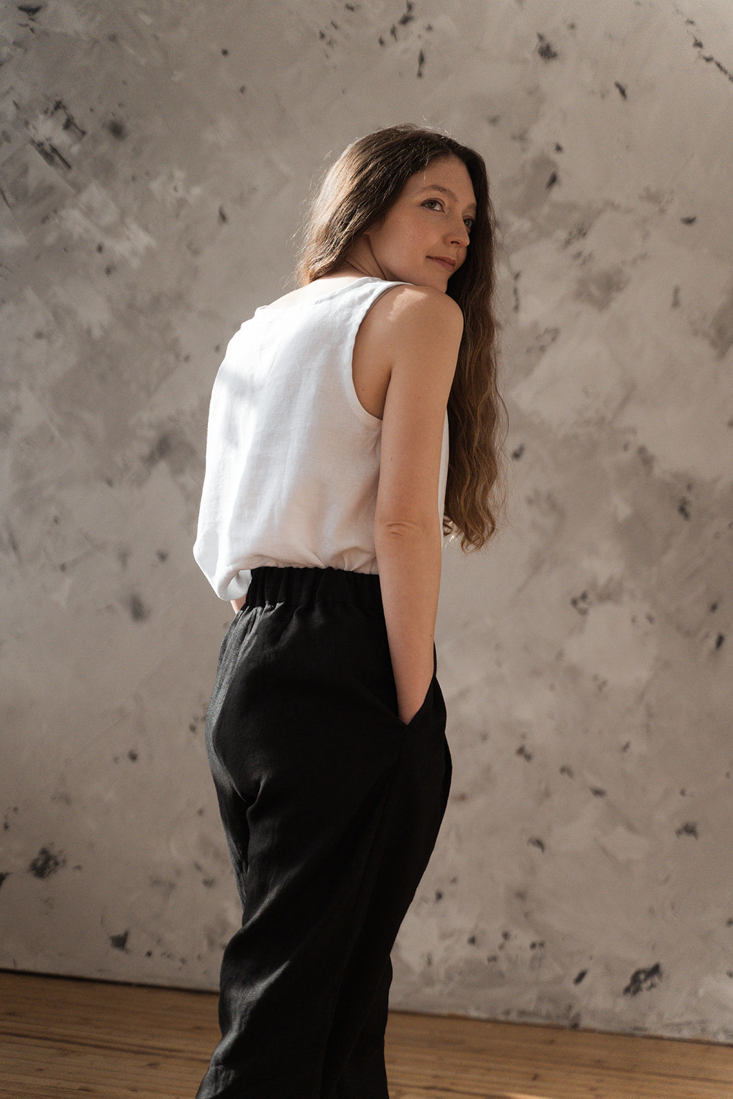 white margo vest back