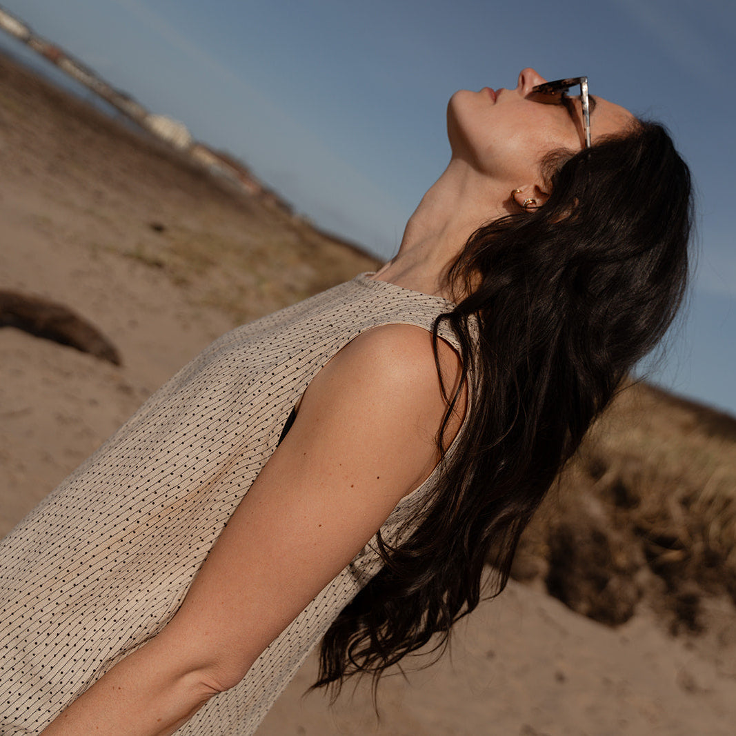 'Alison' Sleeveless polka dot cotton top | Ready to Ship