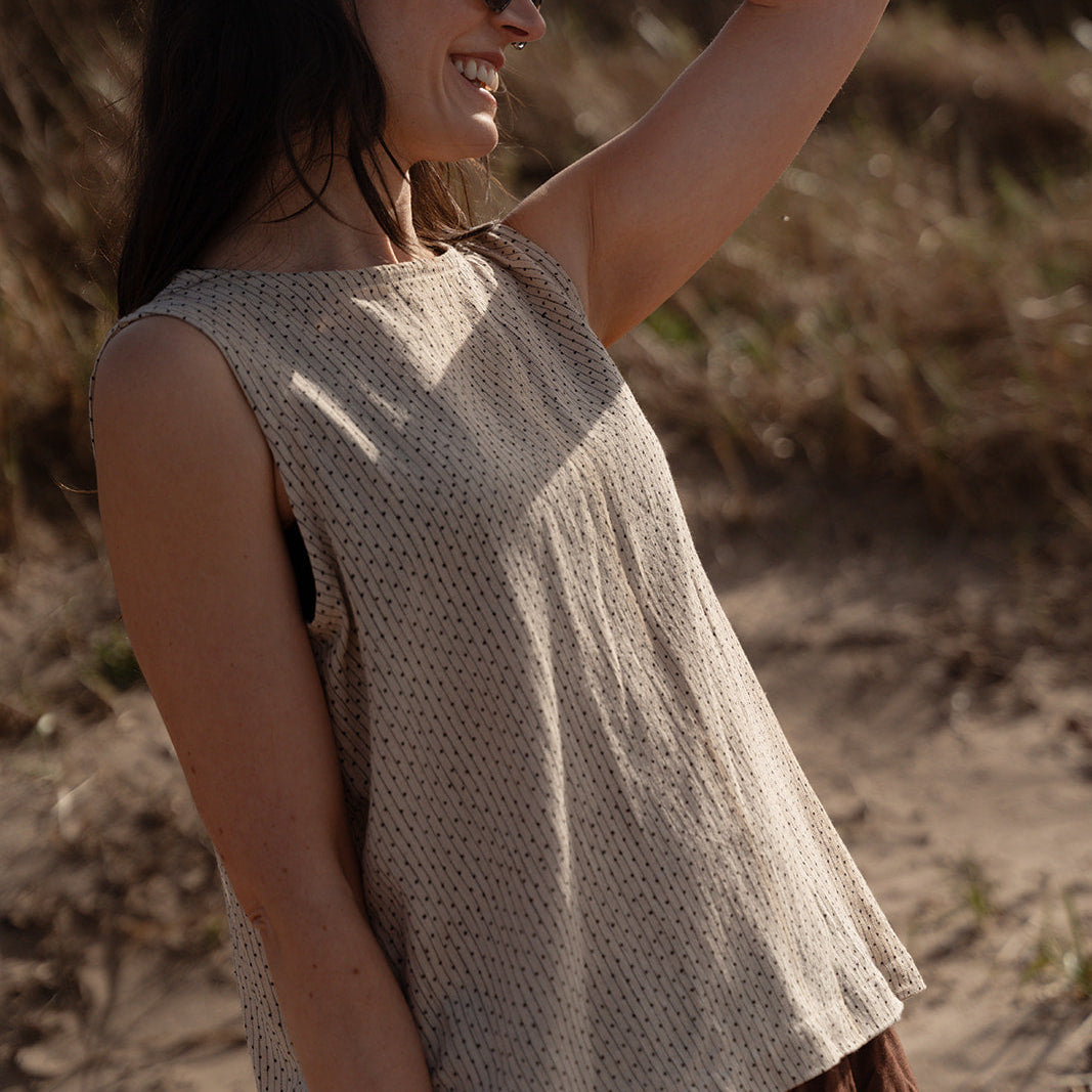 polka dot cotton vest