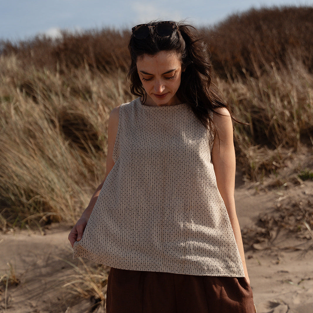 polka dot sleeveless top