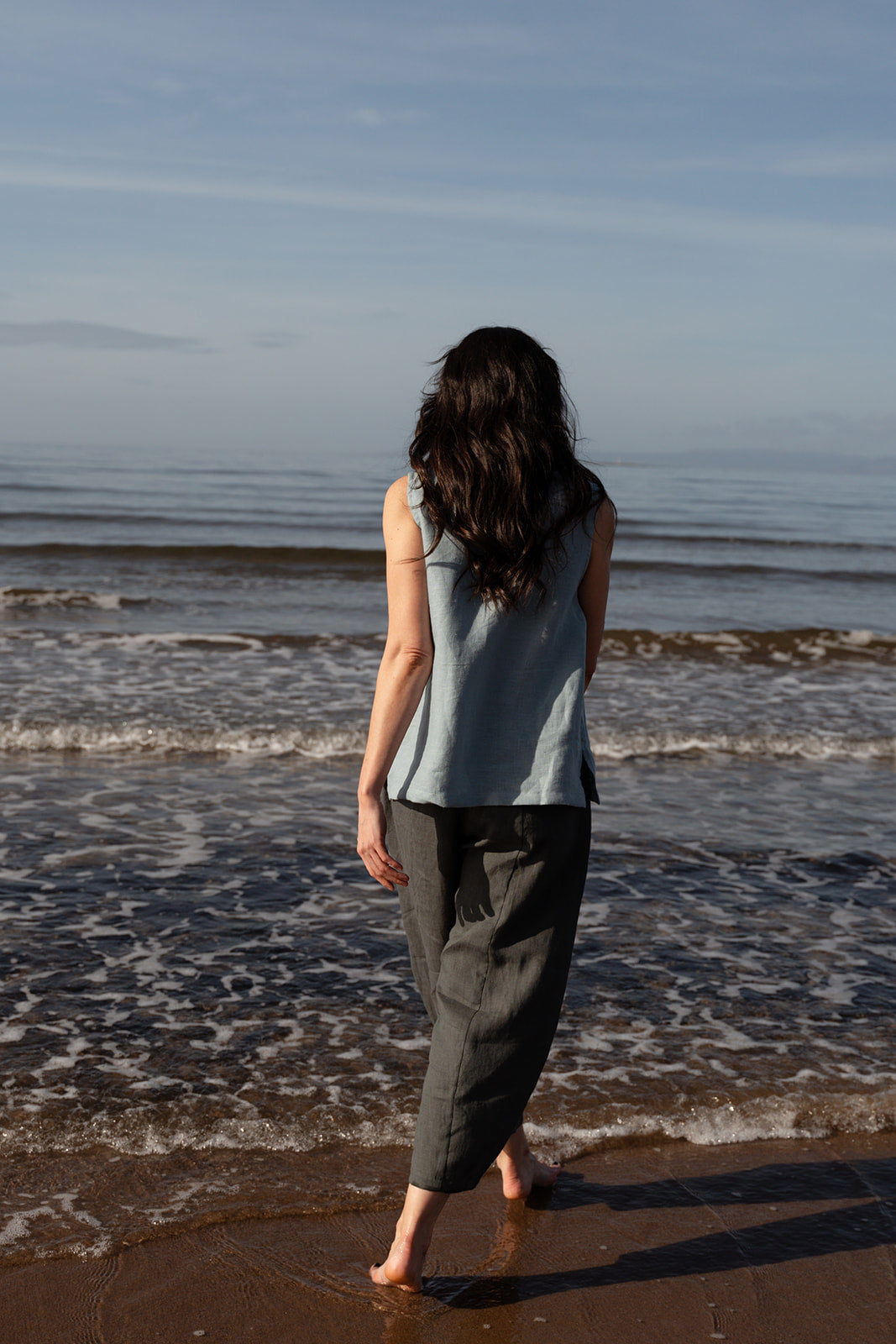 Willow Sage linen Barrel trousers | Ready to Ship
