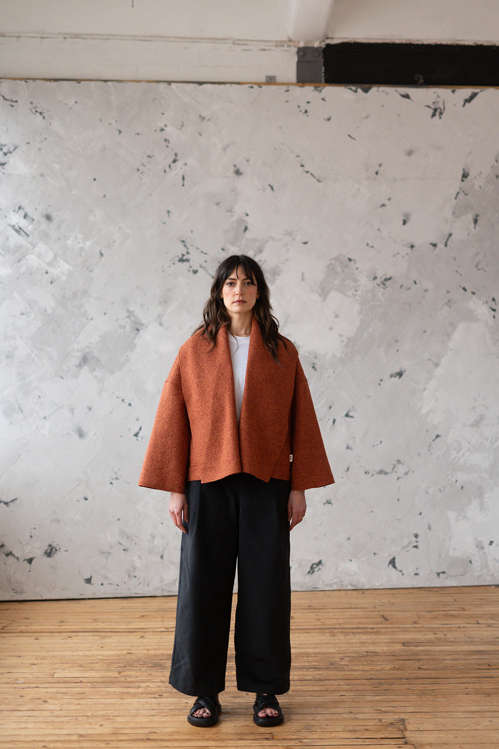 'Georgia' Short wool Jacket - Charcoal