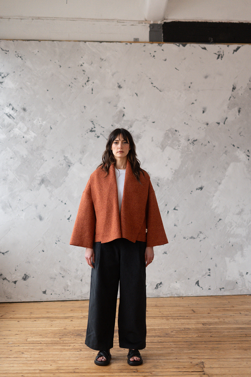 'Georgia' Short wool Jacket - Charcoal