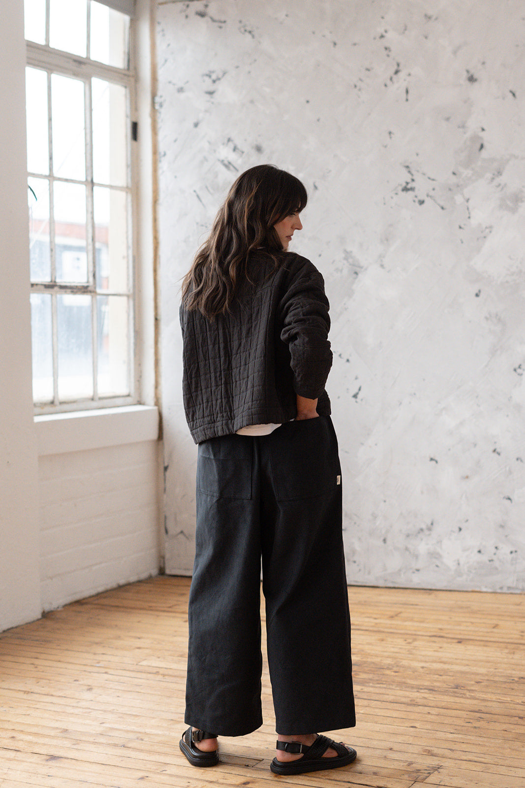 'Elly' Padded Cardigan Black
