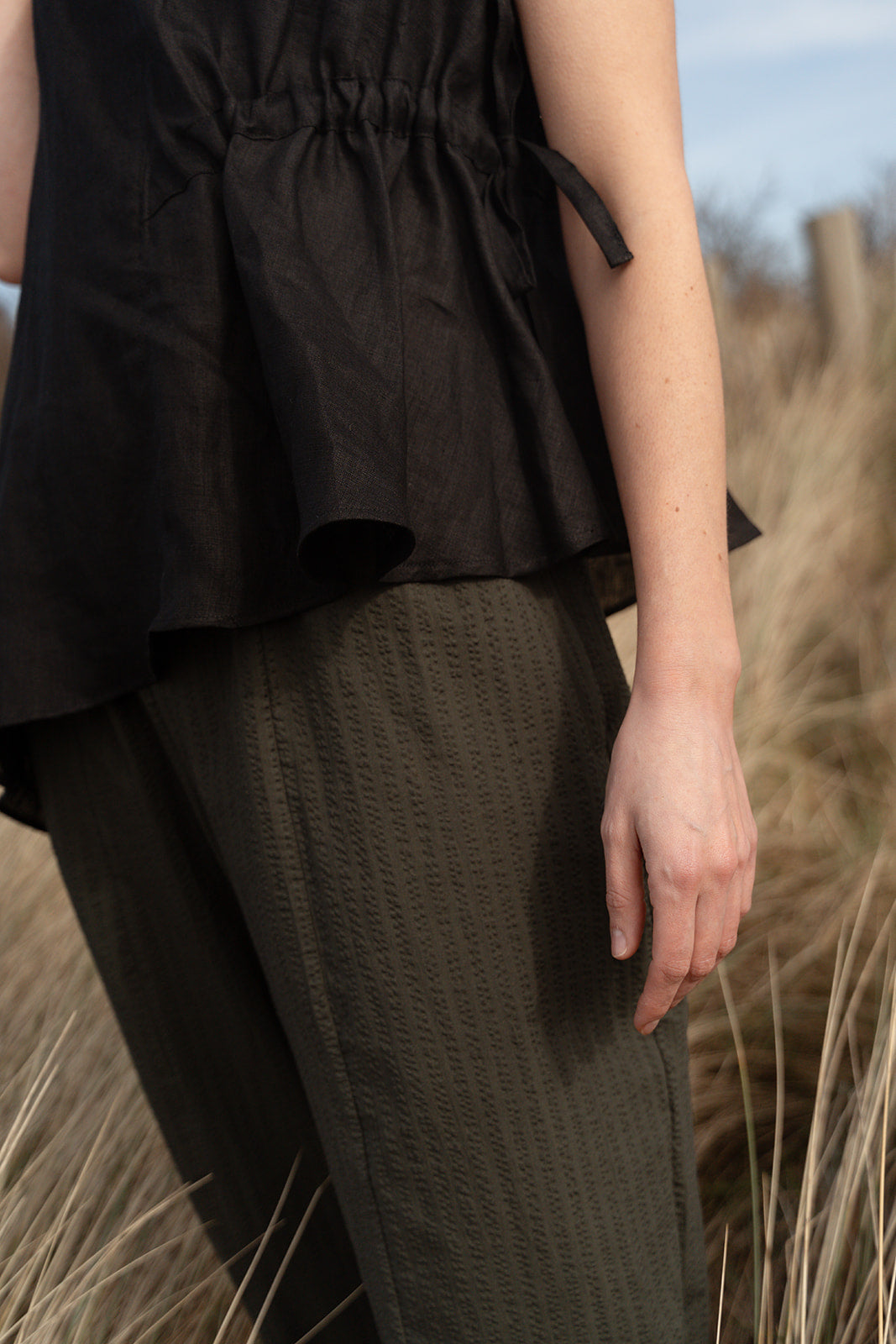 Willow Seersucker Barrel trousers | Made to Order