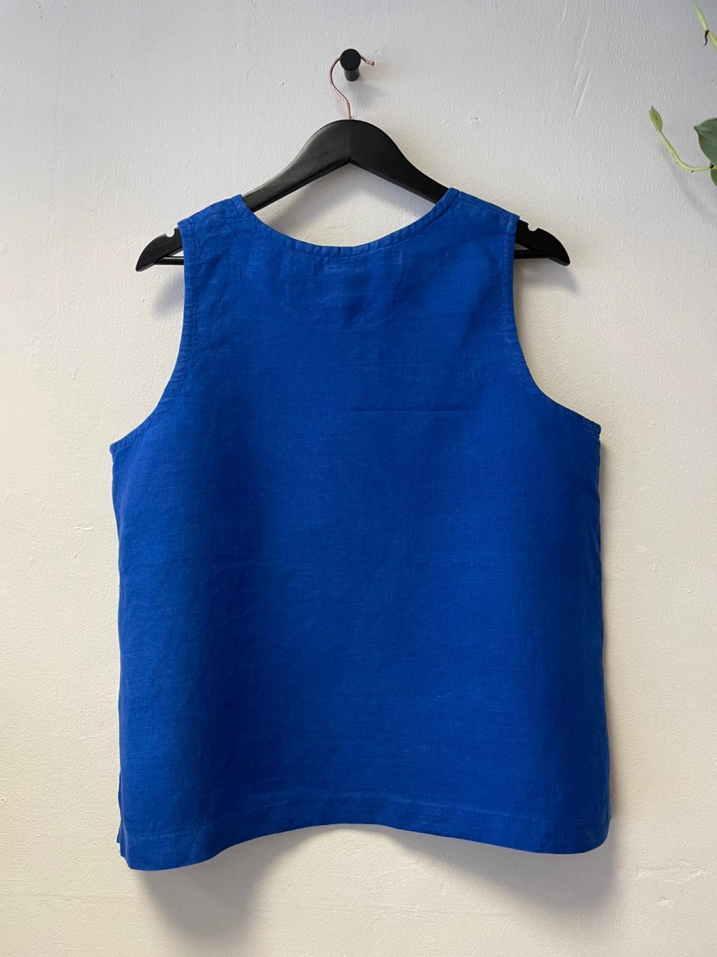 'Alison' Sleeveless Linen Top cobalt | size large | pre-loved